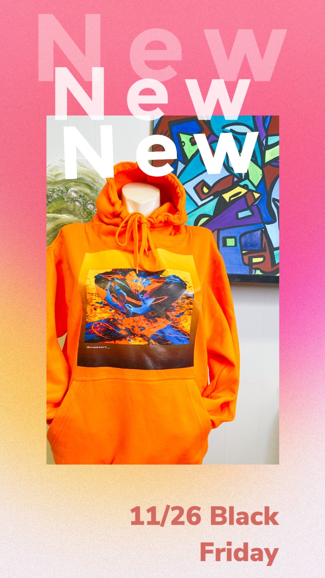 Lady Body Paint Orange Hoodie