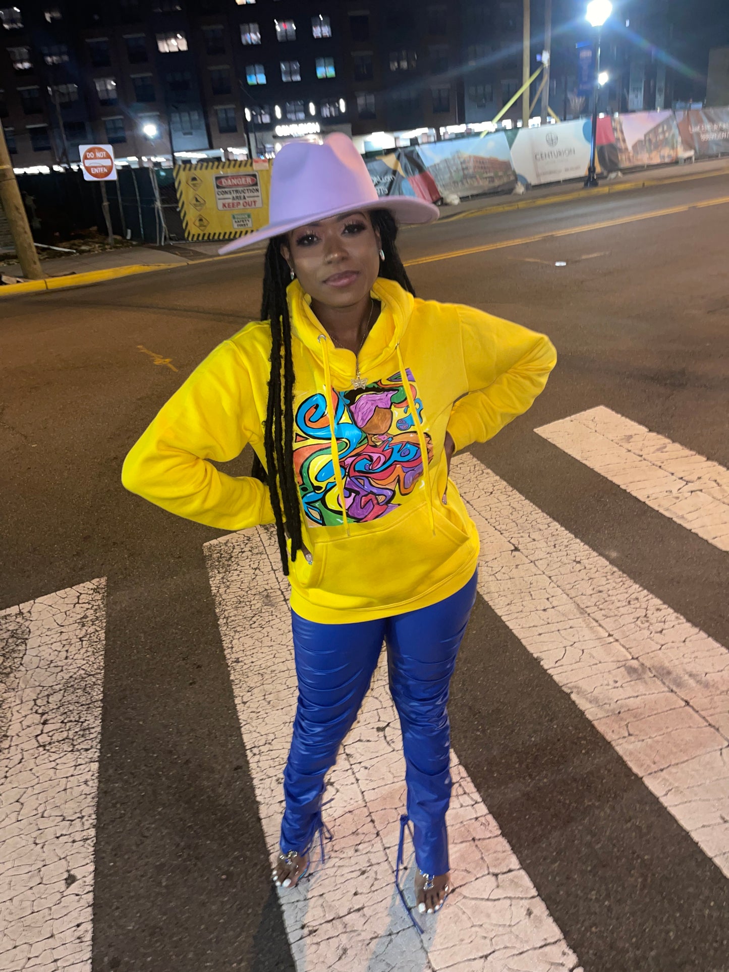 Abstract Queen Yellow Hoodie